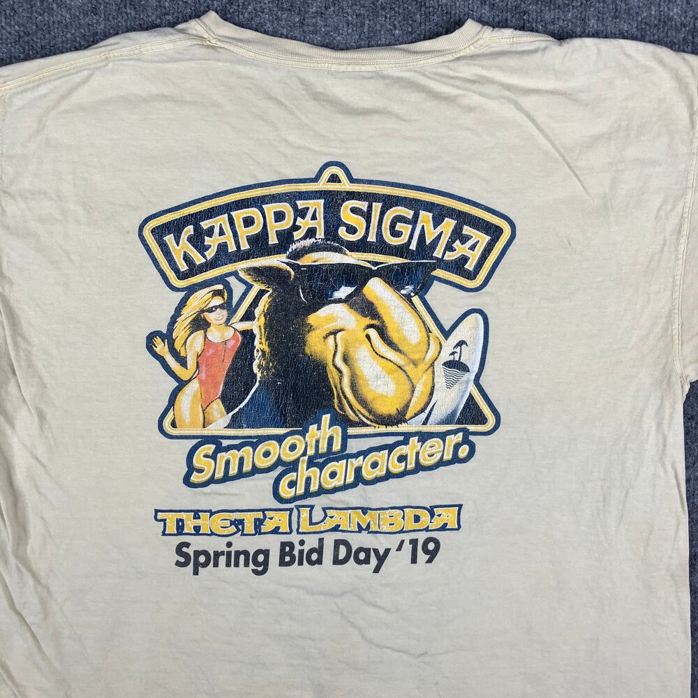 Comfort Colors Camel TShirt Mens XL Beige Pocket Short Sleeve Casual Graphic Tee